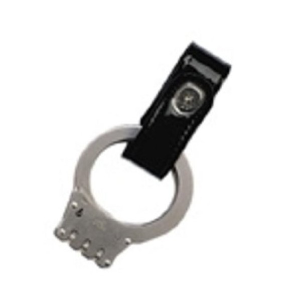 Boston Leather 5519-1 Black Plain Finsih Handcuff Strap w/ Black Snap
