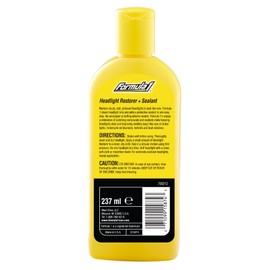 Formula 1 Headlight Restorer & Sealant – One Step Polish to Clean & Renew Yellowed Headlights, Windscreens, or Exterior Plastics (8 oz.)