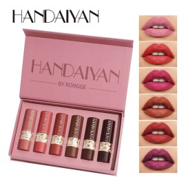Set De 6 Lápices Labiales Mate, Colores Naturales Fáciles De