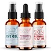 Eva Naturals Facelift in a Bottle - 3-in-1 Anti-Aging Set with Retinol Serum, Vitamin C Serum and Eye Gel - Formulated to Reduce Wrinkles, Fade Dark  