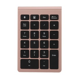 Zunate Mini Numeric Keyboard Compatible Bluetooth 5.0 for Android OS, 22 Keys Ergonomic Keypad with Scissor Foot (Rose Gold)