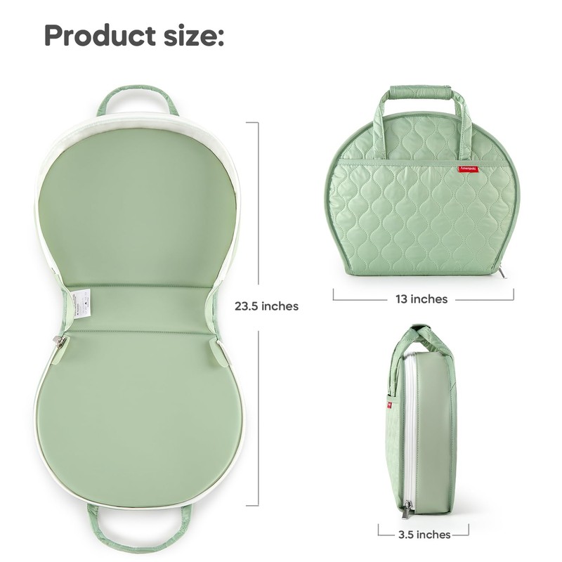 Amenpoki Portable Waterproof Leather Diaper Changing Pad Compact for Travel