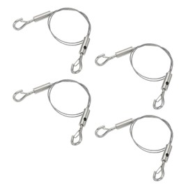 MECCANIXITY 50 x 1.5mm Adjustable Hanging Wires Kit, Heavy Duty Stainless Steel Wire Rope with Double Hooks for Picture Photo Light LED Screen Curtain Billboards DIY Mounting Clamp Pack of 4