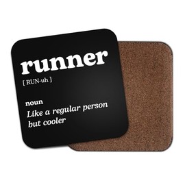 Runner Square Coaster - Running Sport Fan Dictionary Regular But Cooler Definition Funny Joke Hobby Men Women Kitchen Drink #82613