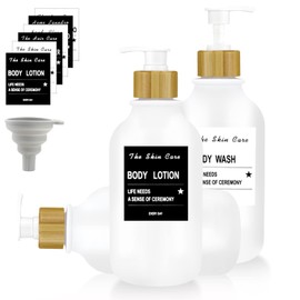 Soap Dispenser White Matt Shampoo Shower Gel Dispenser 500 ml Shampoo Bottles for Filling Pack of 3 Soap Dispenser Plastic with Sticker Funnel for Kitchen Bathroom