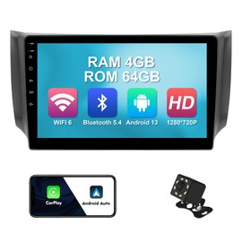 4+64G 10.1-inch Android 13 WiFi 6 Car Stereo for Nissan Sentra 2013-2017 IPS Touchscreen Screen Bluetooth 5.4 Car Radio with Carplay & Android Auto Support Backup Camera FM Navi SWC