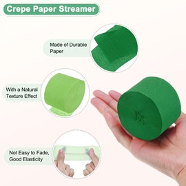 M METERXITY 6 Pcs Crepe Paper Streamer 492ft Crepe Streamer Streamer Streamer Party Decoration for DIY/Craft/Halloween/Christmas/Party [3 Colors-1.8" x 82ft/Roll]