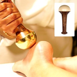 SoulGenie BronzEase Kansa Foot Massager - Ayurvedic Benefits of Bronze - Restoring Luster through Detoxification (Stick - Smooth)