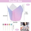 Muffin Cases, 100PCS Tulip Cupcake Cases with 50PCS Cupcake Toppers,