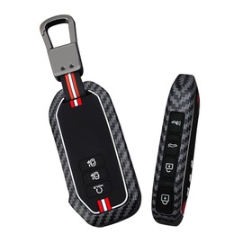 WUZUTU Carbon Fibre Texture Protective Case Key Cover Accessories Key Fob Key Box Compatible with Kia Rio Sportage GT-Line Sorento 4 Optima NIRO Carnaval Stinger Car Key Case