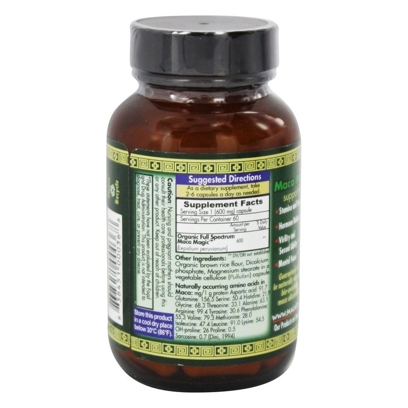 Certified Organic Maca Magic Capsules 60 ct