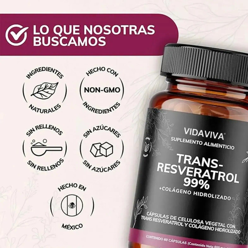 Trans Resveratrol 99% - 100% Hidrolizado Polvo Y Calcio