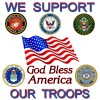 Military Branch support all. 4"X 4" vinyl. NEW. $2.68