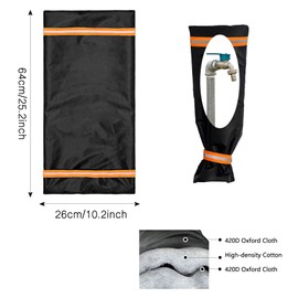 HAFRILY Outdoor Tap Cover for Winter 10.2 * 25.2 inch Outside Tap Cover Frost Protector with Reflective Strip Large Outdoor Waterproof Tap Covers for Winter from Frost Freezing Bursting