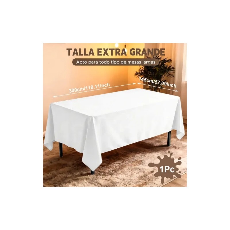 Mantel Rectangular Satinado Decoración De Mesa 145x300cm