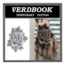 VERDBOOK Waterproof Temporary Tattoos: 2-Sheet Tattoo Kit with Realistic Body Stickers, Semi-Permanent Tattoos for Adults Lasting 7-15 Days – Safe for Men & Women, Winter Plum Bloom