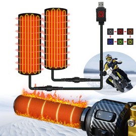 [2024 New Release] Motorcycle Grip Heater, Wrap Type, Handle Heater, For Motorcycles, USB Powered, 10s Speed Warming, 6 Temperature Adjustment, IP67 Fully Waterproof, Temperature Control Chip, Hot