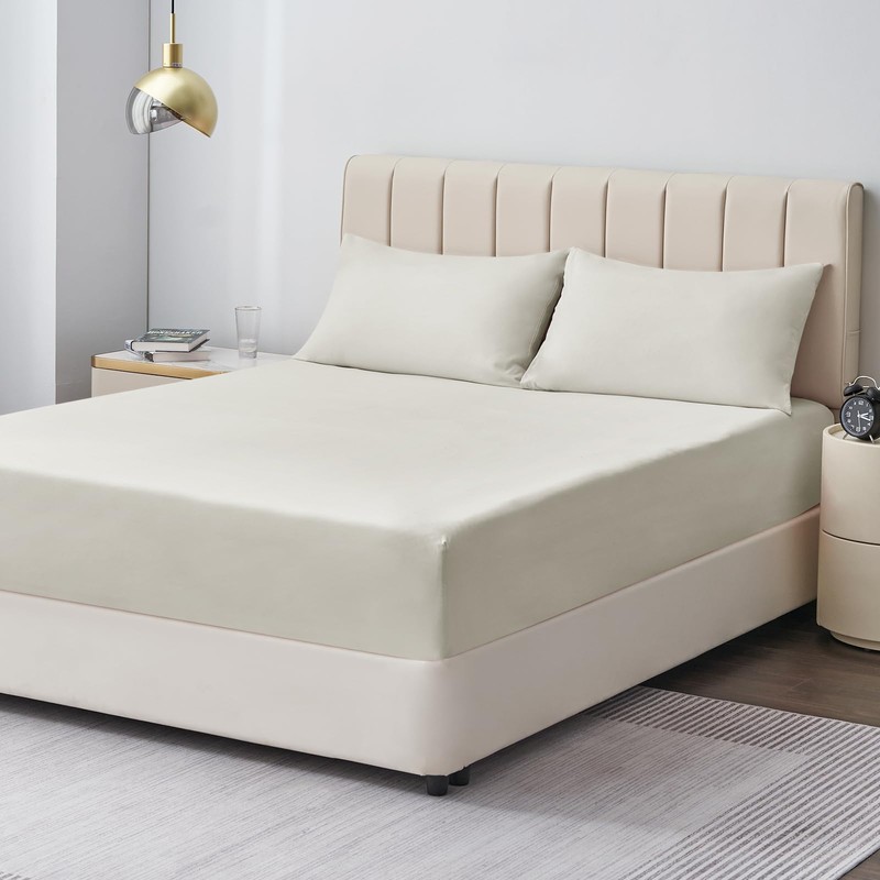 Aisbo Double Fitted Sheet Linen - Extra Deep Pocket Bed