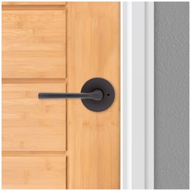 Kwikset 730LSLRDT-514 Lisbon Lever with Round Rose Privacy Door Lock with 6AL Latch and RCS Strike Iron Black Finish