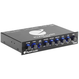 Planet Audio PEQ10 Car Equalizer - 4 Band, Pre-Amp, Half Din, Subwoofer Output with Adjustable Filter, Fixed Bands, Remote Sub Control, DPS Processor