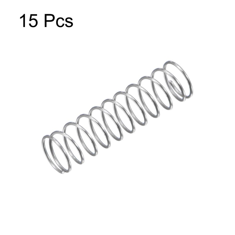 TA-VIGOR 15Pcs Compressed Spring, 4mm OD,0.3mm Wire Size, 15mm Free