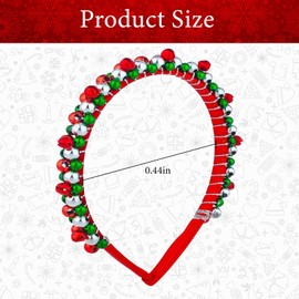 Christmas Headband, Pack of 2, Christmas Headpiece, Adult Christmas Headband, Christmas Hair Accessories with Bell, Christmas Hair Hoop for Children and Adults, Red Green