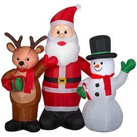 Gemmy 4.5' Airblown Inflatable Santa and Friends Scene