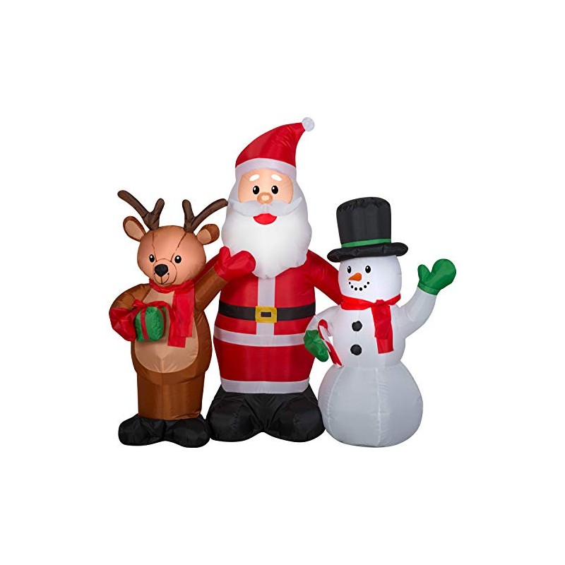 Gemmy 4.5' Airblown Inflatable Santa and Friends Scene