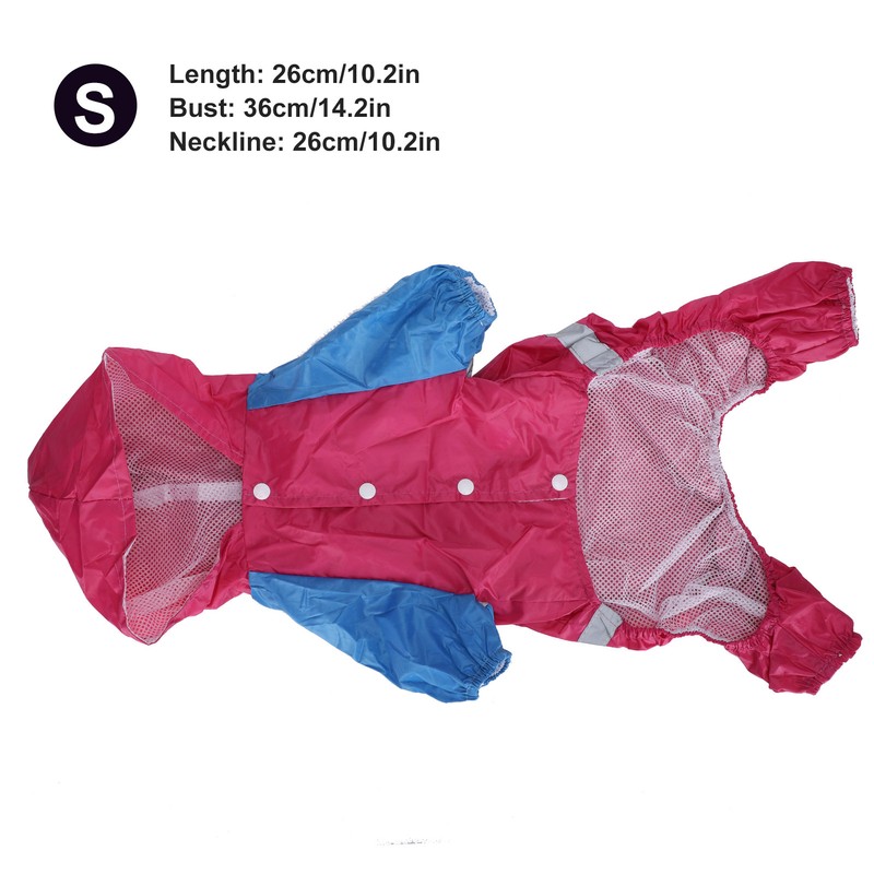 Pet Raincoat Waterproof Dog Coat Jacket with Reflective Strip Breathable