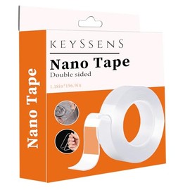 KEYSSENS Revolutionary Multipurpose Removable AdhesiveNo Damage Wall Transparent Mastery: 3Mt Heavy Duty Double-Sided Tape – Supreme Mounting Power for Walls, Dorms, Poster, Carpet and More