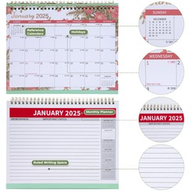 Desk Calendar 2025 Monthly Calendar Flip Desk Calendar From January to December 2025 Desk Calendar School Year Stand Calendar with Memo Pages for Office School Home (Cacti)