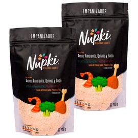 Nupki Empanizador - Quinoa, avena, amaranto y coco (2 de 240g.). 5.5g de protena por porcin de 30g. Totalmente nutritivo, bajo en sodio, aporta...    