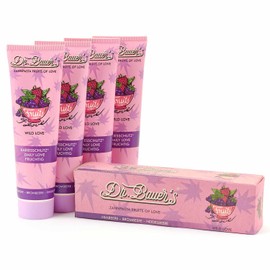 Dr. Bauer's Fruits of Love Wild Love Toothpaste, Toothpaste in Sustainable 90 ml Tube and Packaging, with Great Flavours, Pack of 4 (4 x 90 ml)