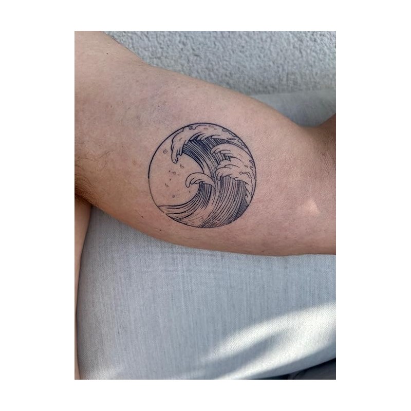 GZ259x2 Temporary Wave Tattoo Semi-Permanent Tattoo Japanese Elements Tattoo 4