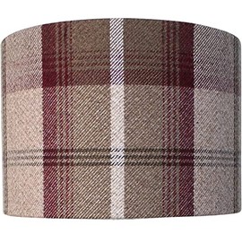 Mulberry Balmoral Tartan Check Lampshade (30 cm Diameter x 21 cm High Ceiling Pendant)