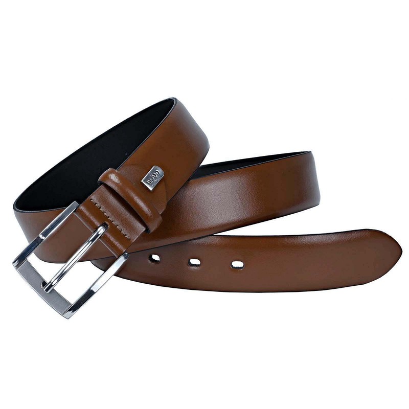 Lloyd Men's Leather Belt 35mm Pin Buckle, Cognac