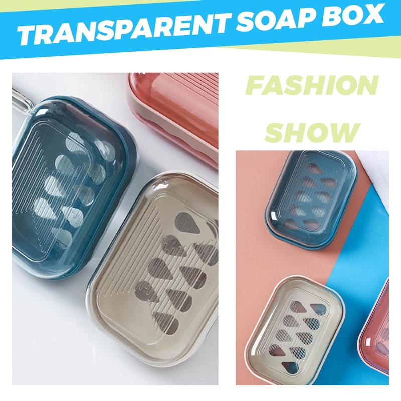 KOLZEMV Foamie Soap Box Travel Waterproof Soap Box with Drain