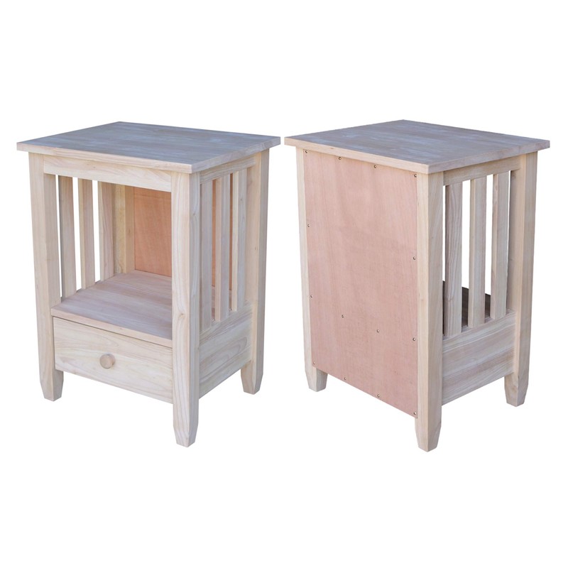 International Concepts Mission Tall End Table, Unfinished