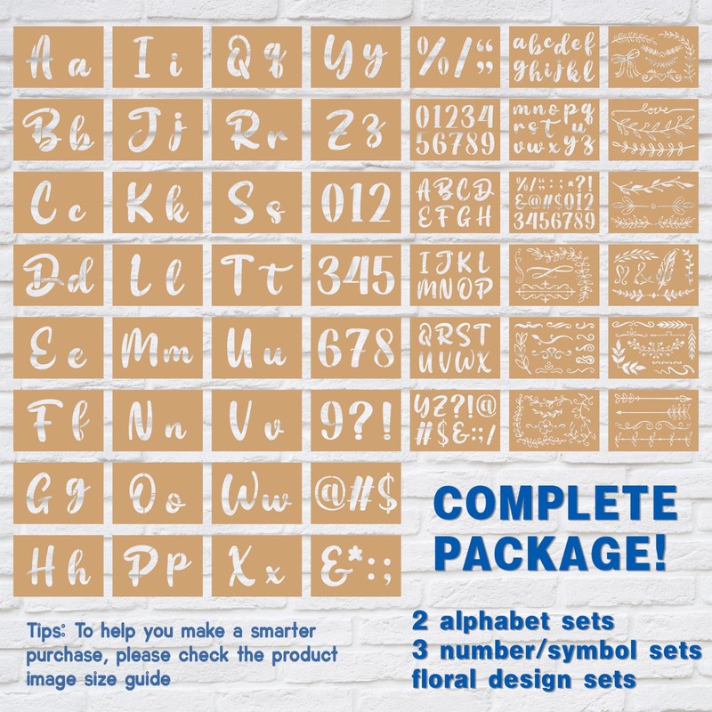 Patemby 50PCS Calligraphy Stencil Template Kit - 4 Inch and