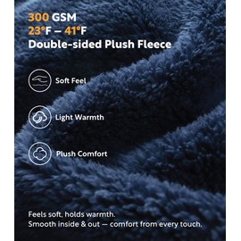 DAVID ARCHY Men's Soft Plush Fleece Robe Full Length Hooded Long Bathrobe for Men with Hood (XL, Navy Blue- Shu Velveteen)