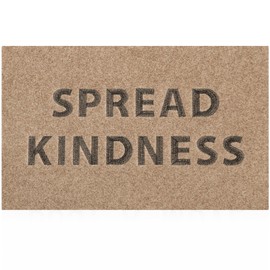 Lzuso Welcome Mat Outdoor Front Doormat Spread Kindness Indoor Doormat with Non Slip Rubber Backing Quickly Trap Dirt Easy to Clean Indoor Balcony Patio Front Door Entrance Mats Brown