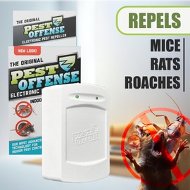 2025 Upgraded PEST OFFENSE New Look Electronic Pest Repeller for Indoor Pest Control of Mice, Rats, Rodents, Roaches for Home, Office, Business, Garage, Warehouse