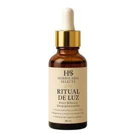 Herbolaria Selecta Ritual de Luz, Elixir Bifásico Despigmentante, Suero Facial Natural con Niacinamida, Rosa Mosqueta y Argán, Aroma Botánico de Incienso y Sándalo, 30 ml