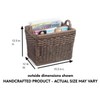 The Basket Lady Rectangular Wicker Divided Magazine Basket, 15.5 in