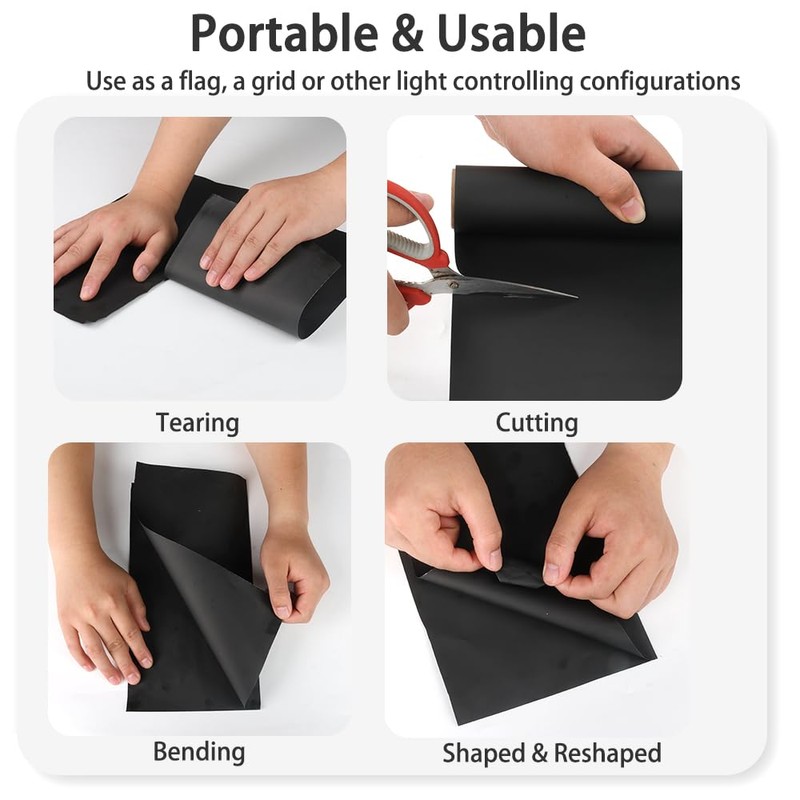 Matte Black Foil 12inch x 9.8feet Roll for Photography Masking