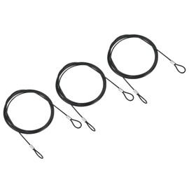 PATIKIL 6.5Ft Safety Cable Lock, 3 Pack Stainless Steel 2mm Dia Security Wire Rope with Double Loop for Stage Lighting Luggage Lock Black