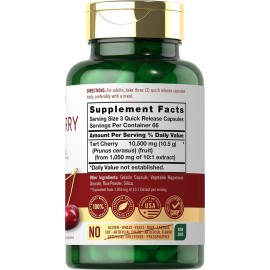 Tarta De Cereza 10,500 Mg 200 Cpsulas Carlyle Hecho En Usa Sabor SN - Producto Original de Alta Calidad, Entrega Rápida y Segura, Garantía Incluida   