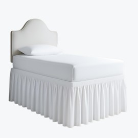 ARlinen Twin XL Size Dorm Bed Skirt, Extra Long 40 Inch Drop, Premium Microfiber, 3-Panel Design with Split Corners Bed Skirts, Ideal for College Dorm Rooms, White