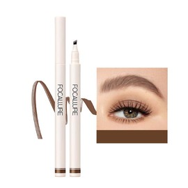 FOCALLURE 2Pcs Liquid Eyebrow Pen, Long-Lasting Waterproof Eyebrow Pencil with Micro-Fork Tip Applicators, Durable Smudge-Proof Eyebrow Tatoo Pen, Microblading Eyebrow Precision Pen, Natural Hair-Like Makeup and Stays On All Day, Soft Brown