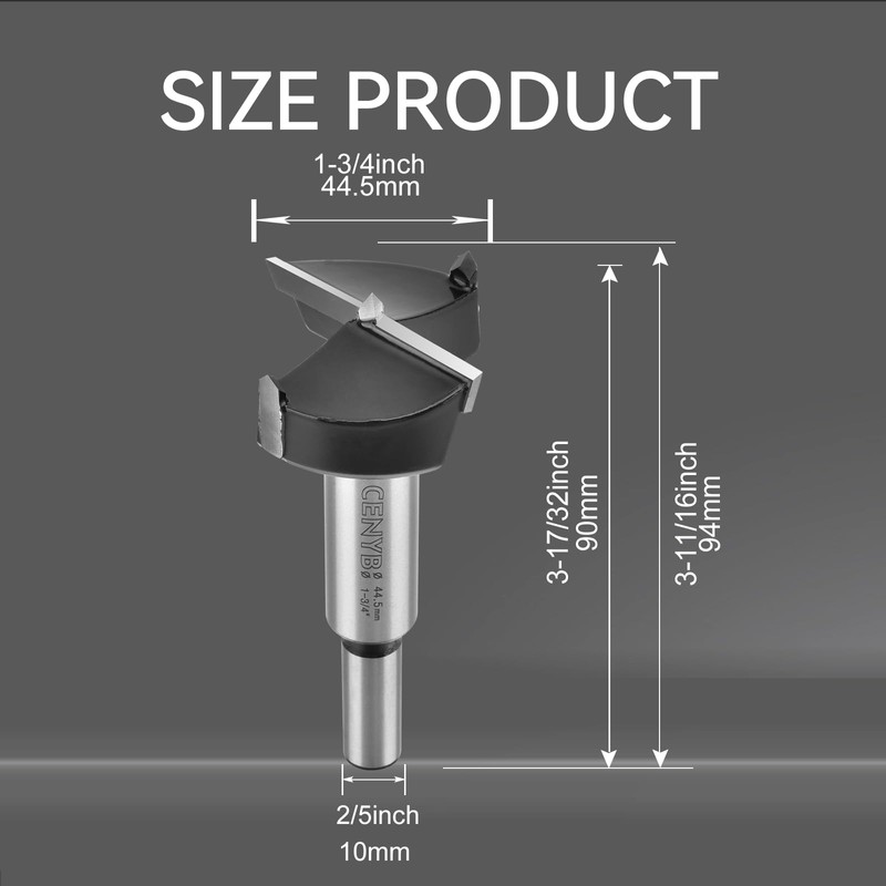 44.5mm | 1-3/4inch Carbide Forstner bit, 2.0mm Thickness of YG8